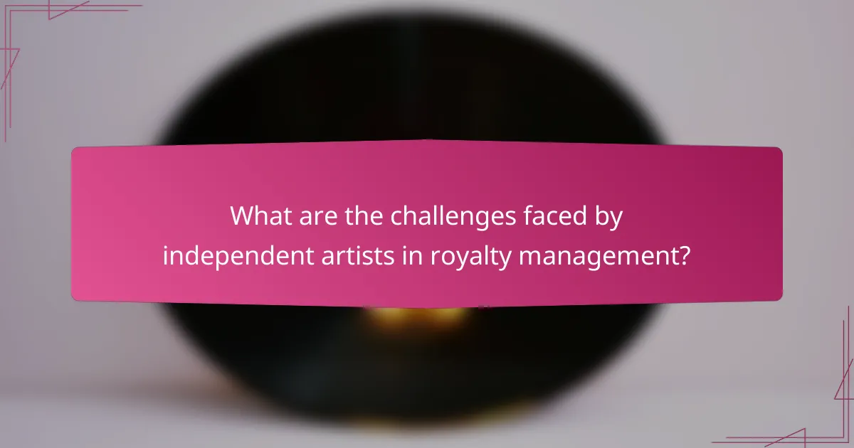 What are the challenges faced by independent artists in royalty management?