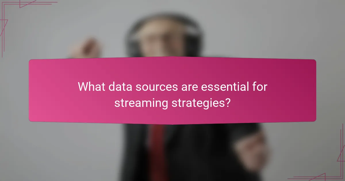 What data sources are essential for streaming strategies?